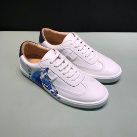 Hermes Classic Printed Cowhide Casual Shoes For Men 