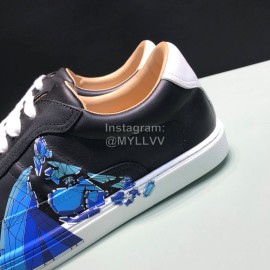 Hermes Black Printed Cowhide Casual Shoes For Men 
