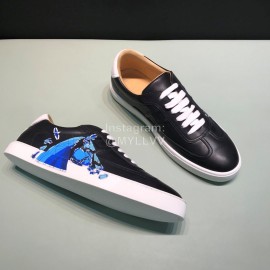 Hermes Black Printed Cowhide Casual Shoes For Men 