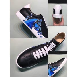 Hermes Black Printed Cowhide Casual Shoes For Men 