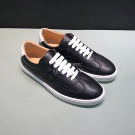 Hermes Casual Cowhide Sneakers For Men Black