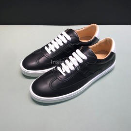 Hermes Casual Cowhide Sneakers For Men Black