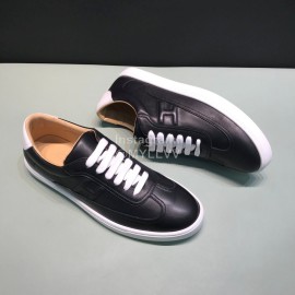 Hermes Casual Cowhide Sneakers For Men Black