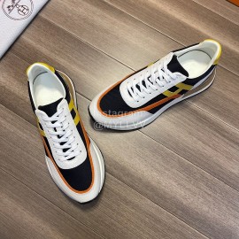 Hermes Fashion Cowhide Lace Up Casual Sneakers For Men 