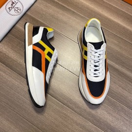 Hermes Fashion Cowhide Lace Up Casual Sneakers For Men 