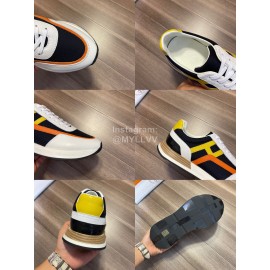 Hermes Fashion Cowhide Lace Up Casual Sneakers For Men 