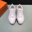 Hermes Canvas Suede Casual Sneakers For Men White