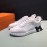 Hermes Canvas Suede Casual Sneakers For Men White