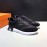 Hermes Canvas Suede Casual Sneakers For Men Black