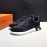 Hermes Canvas Suede Casual Sneakers For Men Black