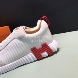 Hermes Canvas Suede Casual Sneakers For Men