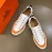 Hermes Summer Cowhide Casual Sneakers For Men White