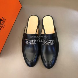 Hermes Fashion Cowhide Casual Scandals For Men Black