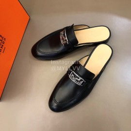 Hermes Fashion Cowhide Casual Scandals For Men Black