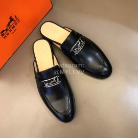 Hermes Fashion Cowhide Casual Scandals For Men Black