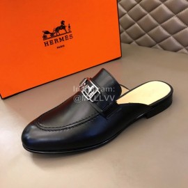 Hermes Fashion Cowhide Casual Scandals For Men Black