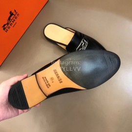 Hermes Fashion Cowhide Casual Scandals For Men Black