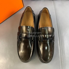 Hermes Fashion Cowhide Casual Scandals Black For Men 