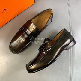 Hermes Fashion Cowhide Casual Scandals Black For Men 