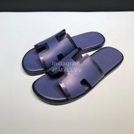 Hermes Fashion Cowhide Casual Slippers For Men Purple