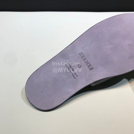 Hermes Fashion Cowhide Casual Slippers For Men Purple