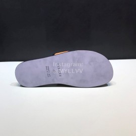 Hermes Fashion Cowhide Casual Slippers For Men Orange