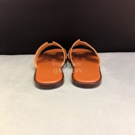 Hermes Fashion Leather Casual Slippers For Men Tan