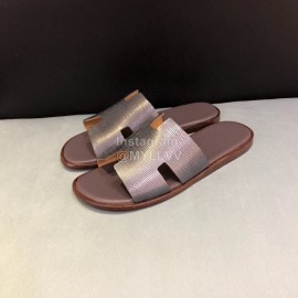 Hermes Fashion Calf Leather Casual Slippers For Men 