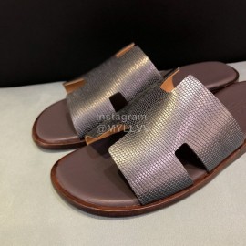 Hermes Fashion Calf Leather Casual Slippers For Men 