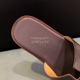Hermes Fashion Calf Leather Casual Slippers For Men 