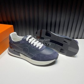 Hermes Palmprint Leather Casual Sneakers For Men Dark Gray