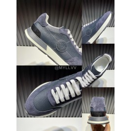 Hermes Palmprint Leather Casual Sneakers For Men Dark Gray