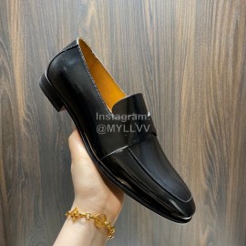 Hermes Black Cowhide Casual Loafers For Men 