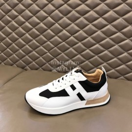 Hermes Color Matching Cowhide Sneakers For Men White