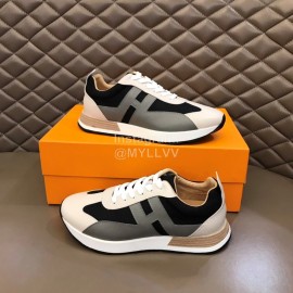 Hermes Color Matching Cowhide Sneakers For Men 