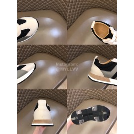 Hermes Color Matching Cowhide Sneakers For Men 