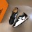 Hermes Color Matching Cowhide Sneakers For Men Black