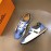 Hermes Color Matching Cowhide Sneakers For Men Blue