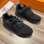 Hermes Black Calfskin Casual Sneakers For Men 