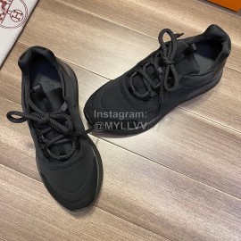 Hermes Black Calfskin Casual Sneakers For Men 
