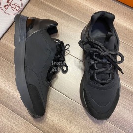 Hermes Black Calfskin Casual Sneakers For Men 