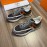 Hermes New Calf Leather Casual Sneakers Gray For Men 