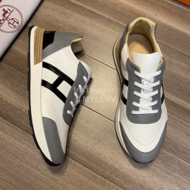 Hermes Fashion Calf Leather Casual Sneakers For Men 