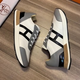 Hermes Fashion Calf Leather Casual Sneakers For Men 