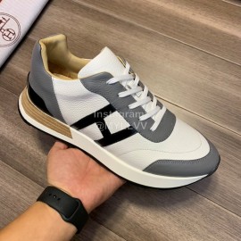 Hermes Fashion Calf Leather Casual Sneakers For Men 