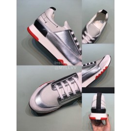 Hermes Fashion Calfskin Casual Sneakers For Men Silver