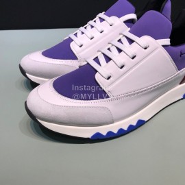 Hermes Fashion Calfskin Casual Sneakers For Men Purple
