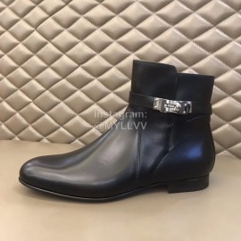 Hermes Cowhide Chelsea Boots For Men Black