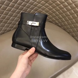 Hermes Cowhide Chelsea Boots For Men Black