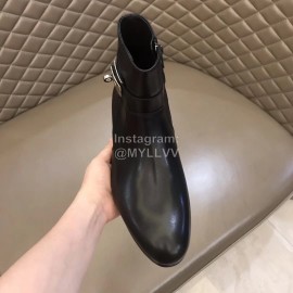 Hermes Cowhide Chelsea Boots For Men Black